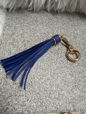 Gold Hardware Navy Tassel Keychain Charm